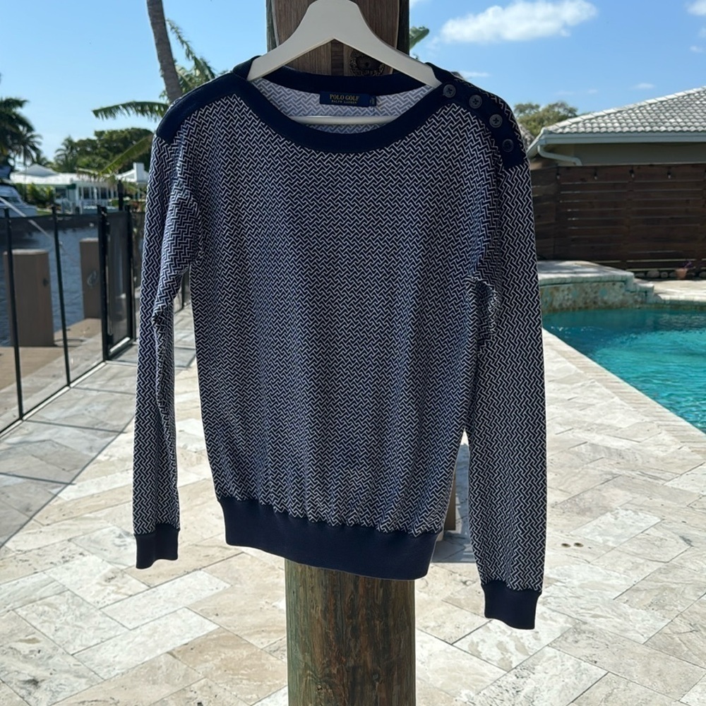Ralph Lauren Golf 🎈sale🎈NWT blue and white long sleeve top